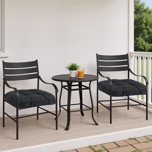 Water-Repellent Outdoor Chair Cushions Set of 2, 19”X19” Tufted Seat Cushions E317989