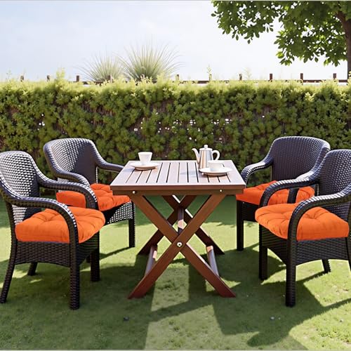Water-Repellent Outdoor Chair Cushions Set of 2, 19”X19” Tufted Seat Cushions E317989