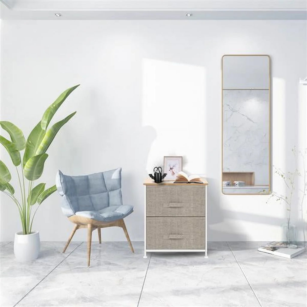 2 Drawer Fabric Nightstand U729441