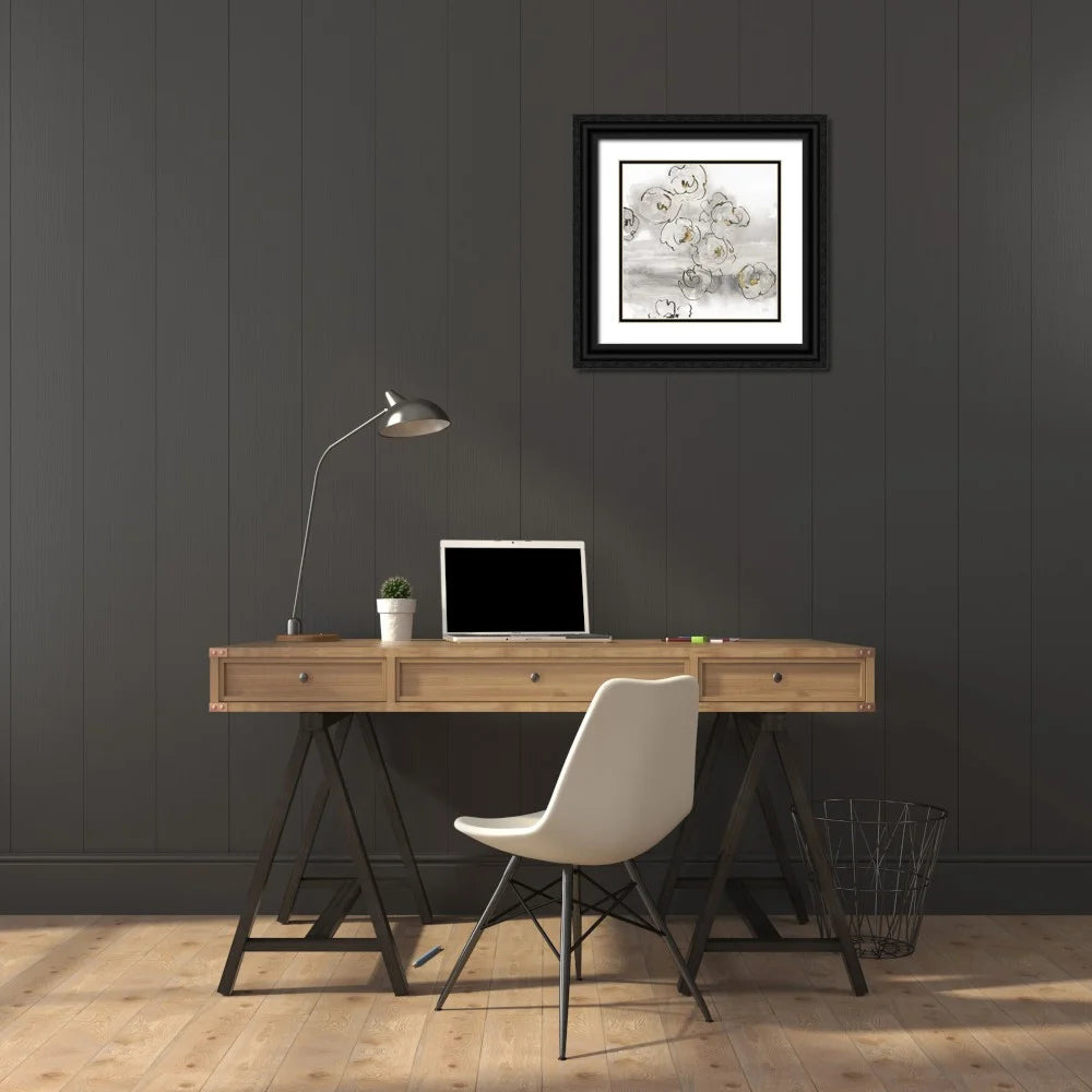 20x20 Black Ornate Wood Framed Museum Art Print J93915