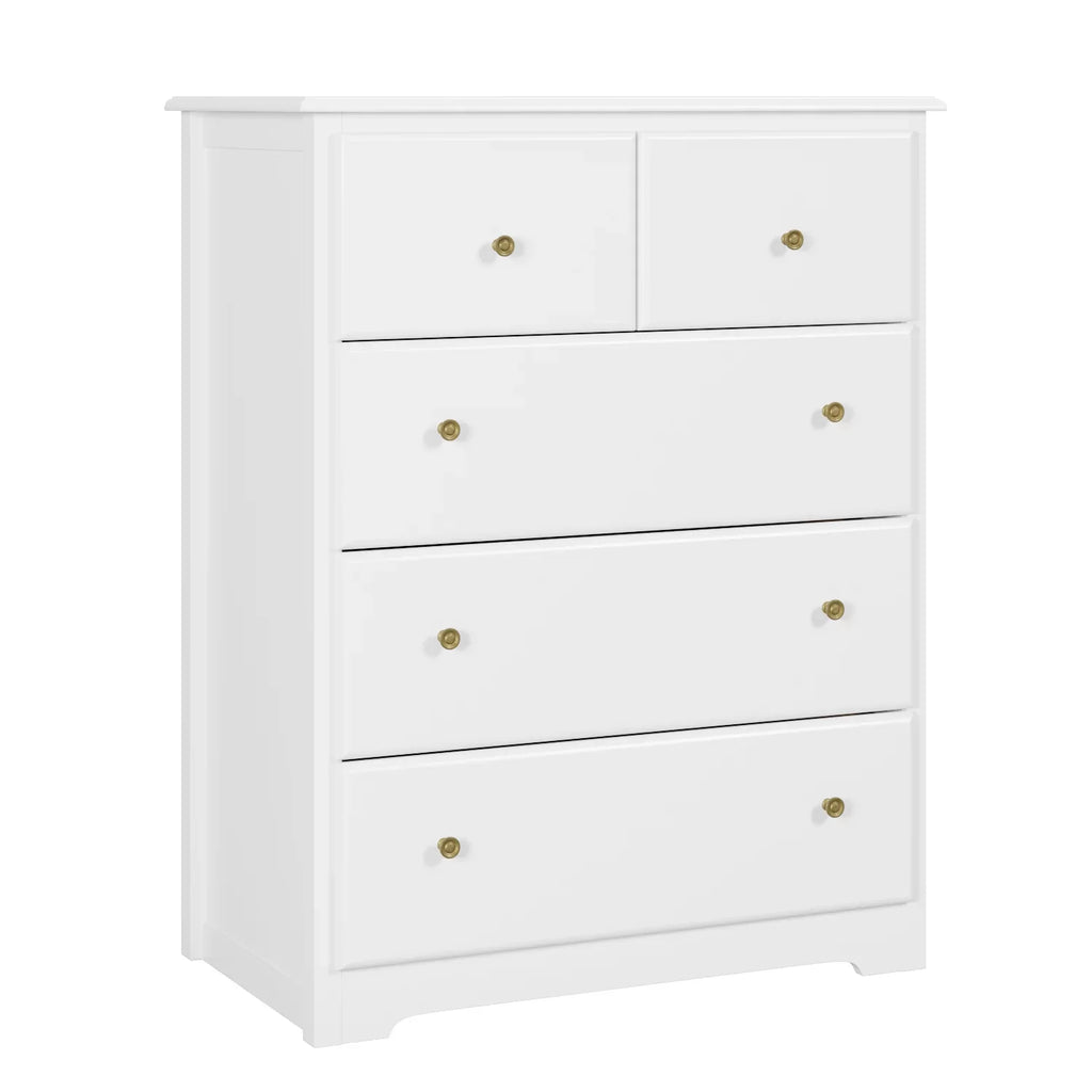 White 5 Drawer Dresser G804