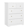 White 5 Drawer Dresser G804