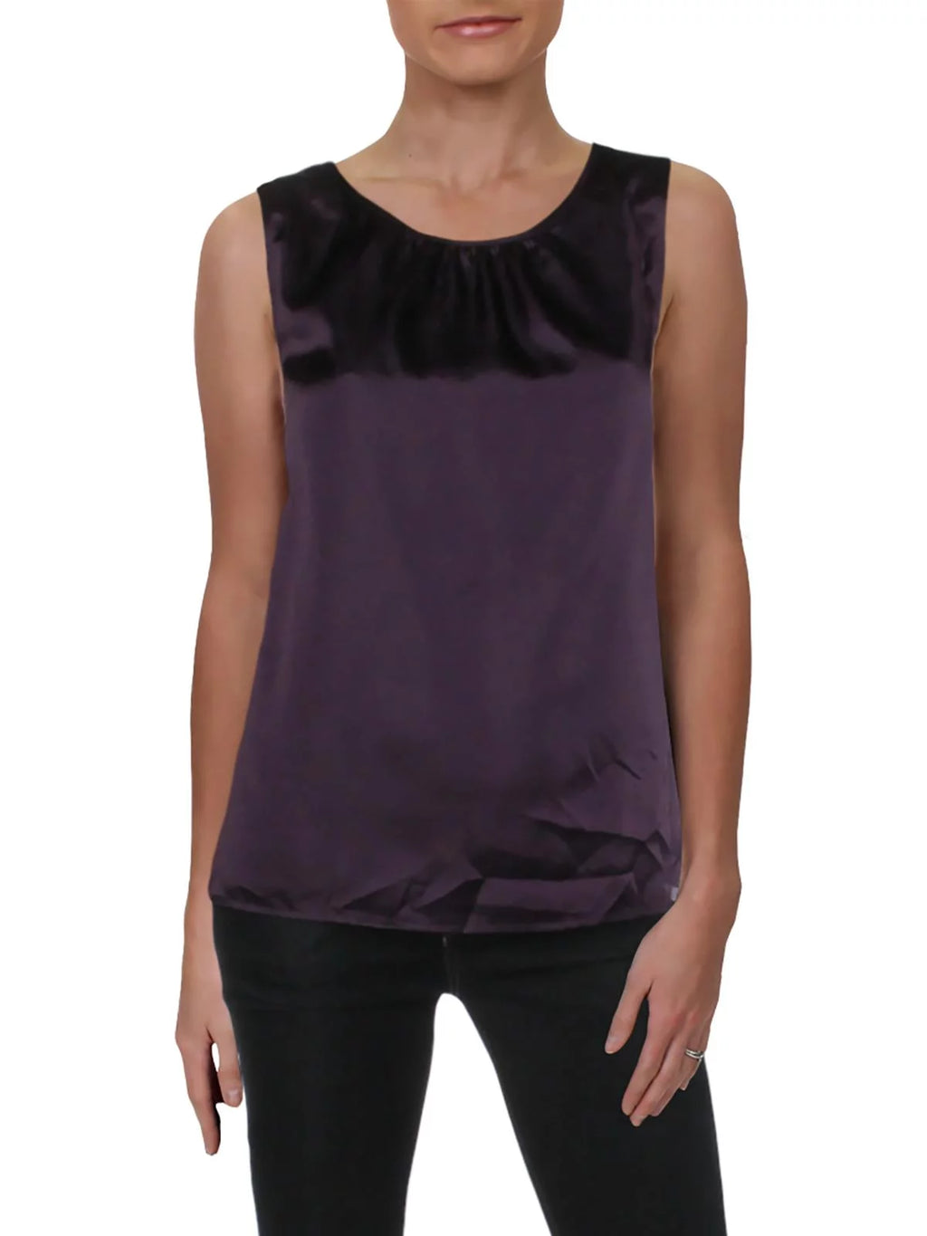 Satin Sleeveless Tank Top D589283