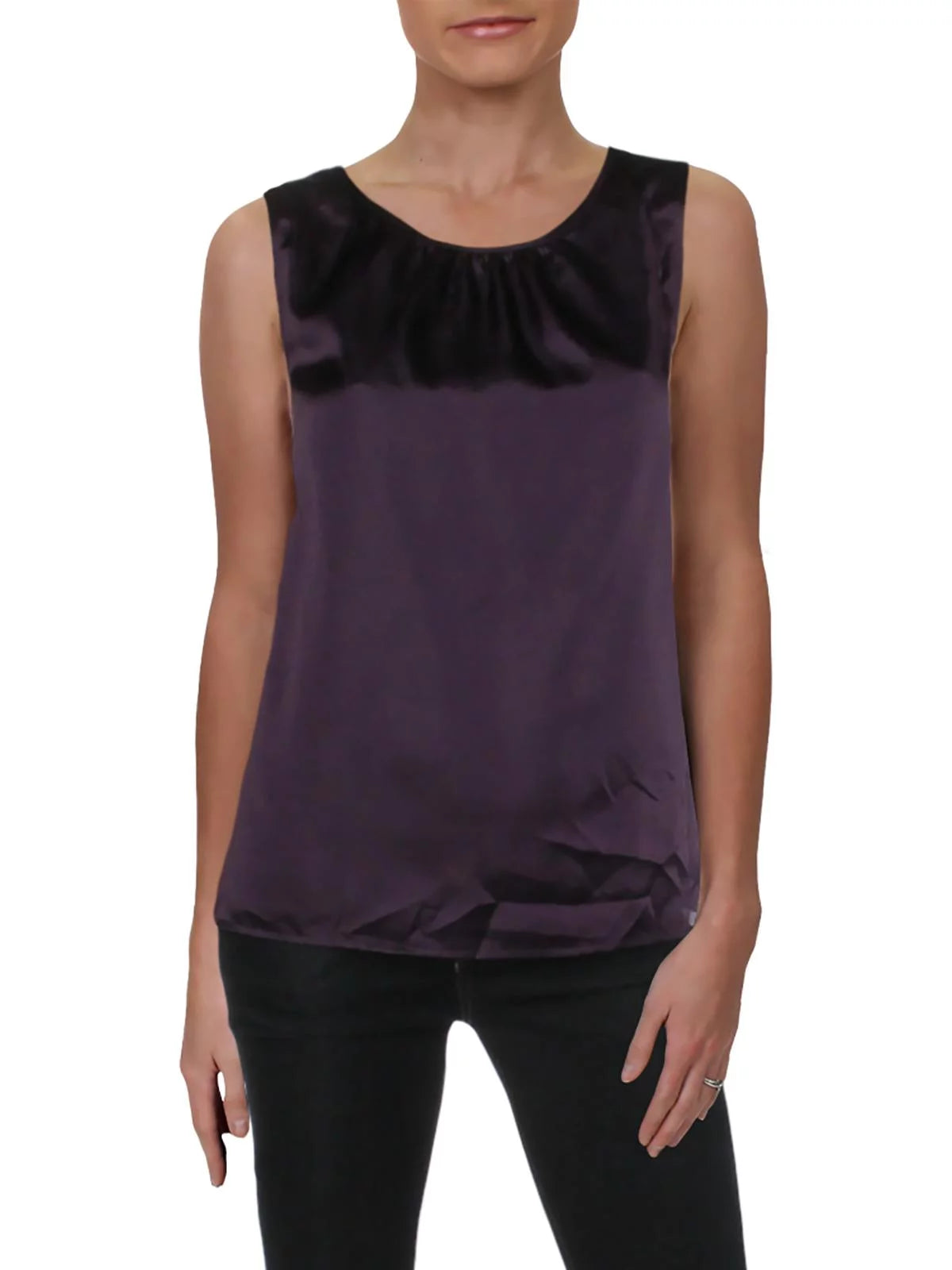 Satin Sleeveless Tank Top D589283