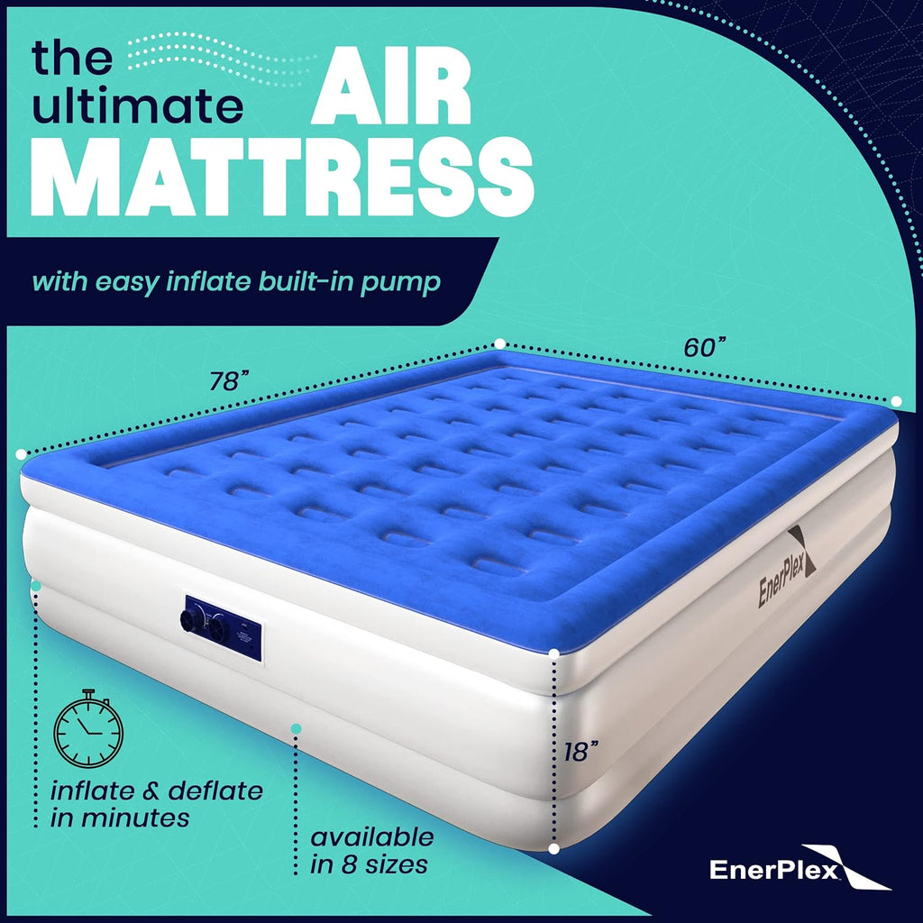 Queen Air Mattress with Built-in Dual Pump W372