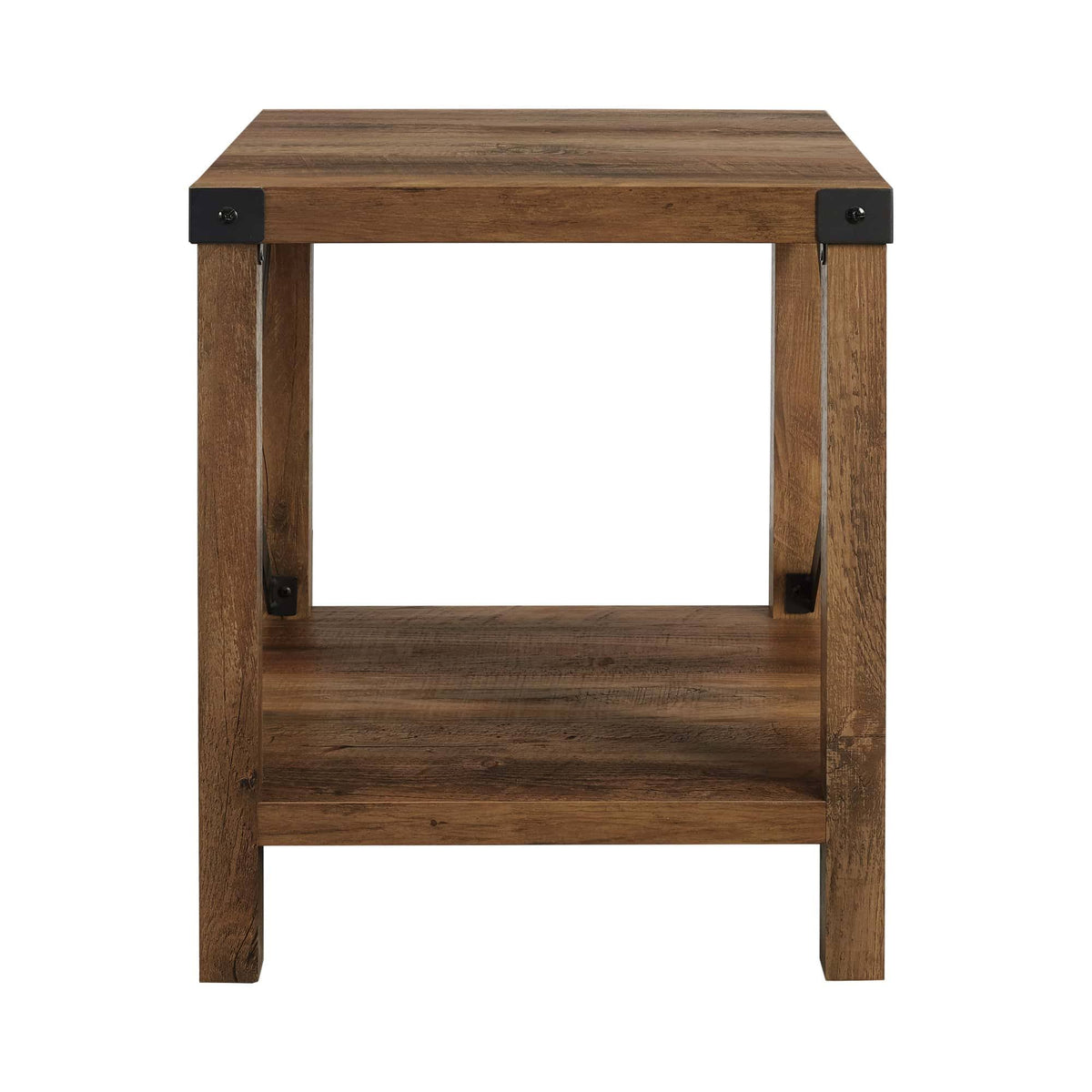 Rustic Oak Metal Side Table H4382