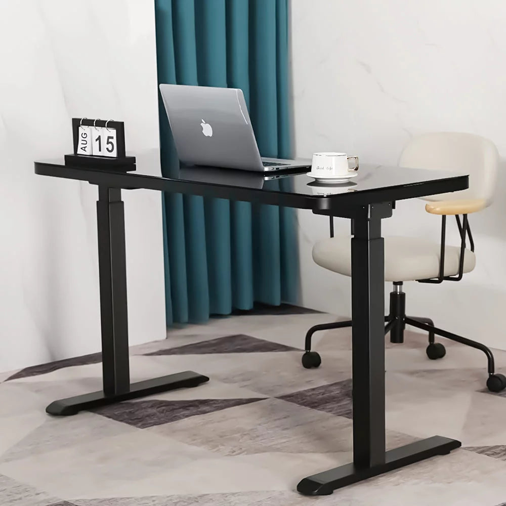 Black Glass Tabletop Standing Desk O115920
