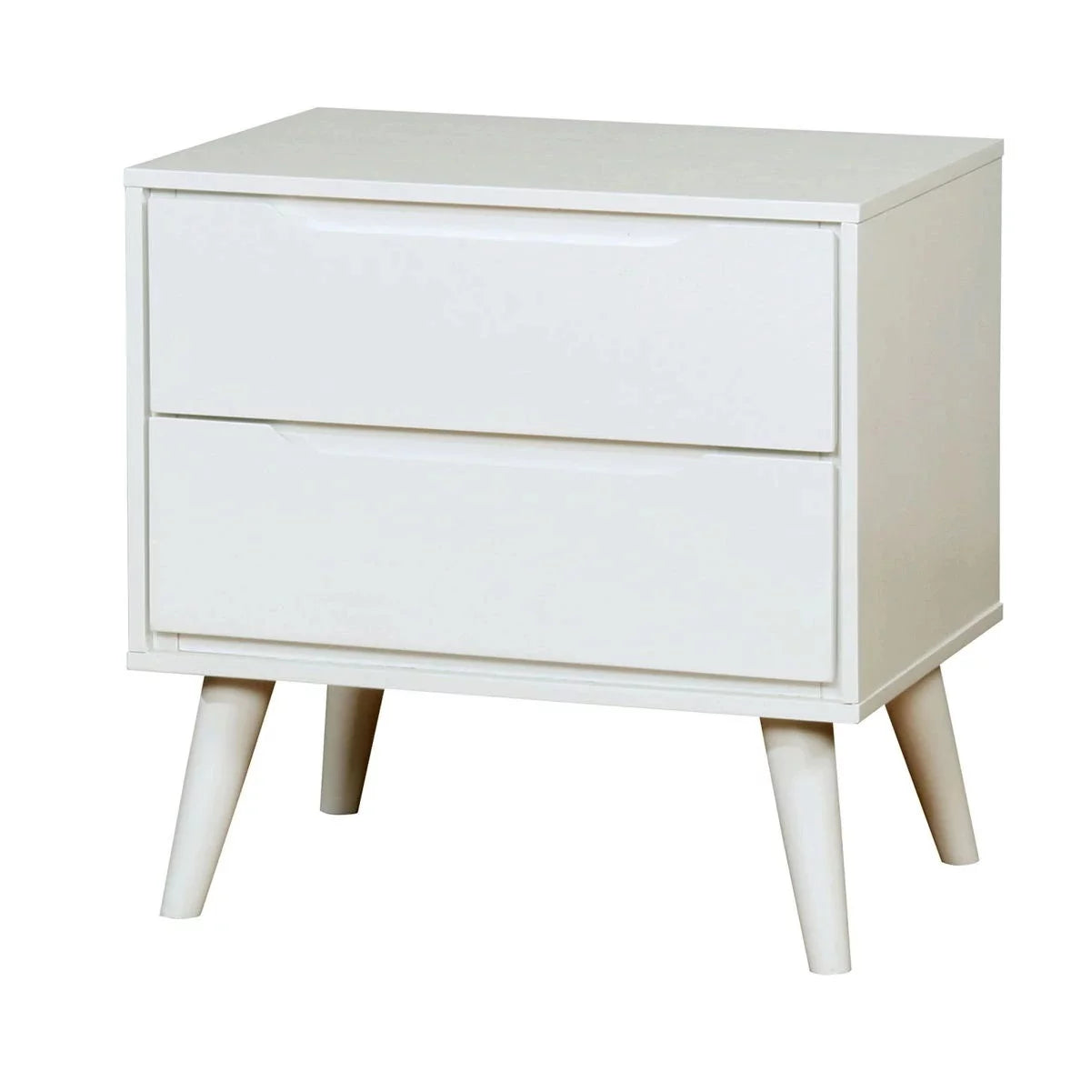 White Full Size Bed 2 Nightstands 3pc Bedroom Furniture Set Z876039