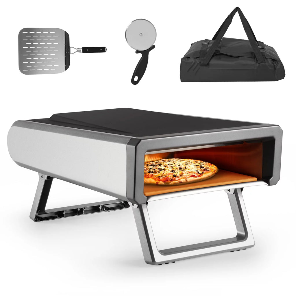 Portable Gas Stainless Steel Pizza Oven with Rotating Stone T575