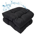 Water-Repellent Outdoor Chair Cushions Set of 2, 19”X19” Tufted Seat Cushions E317989