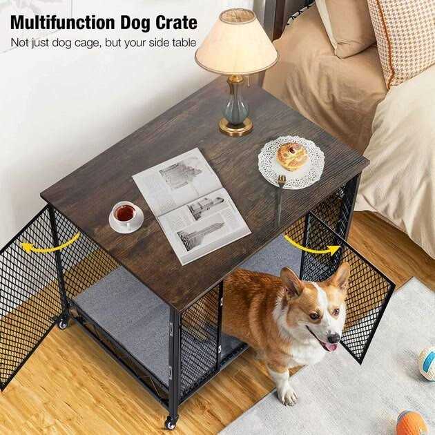 Dog Crate End Table with Tray P9416