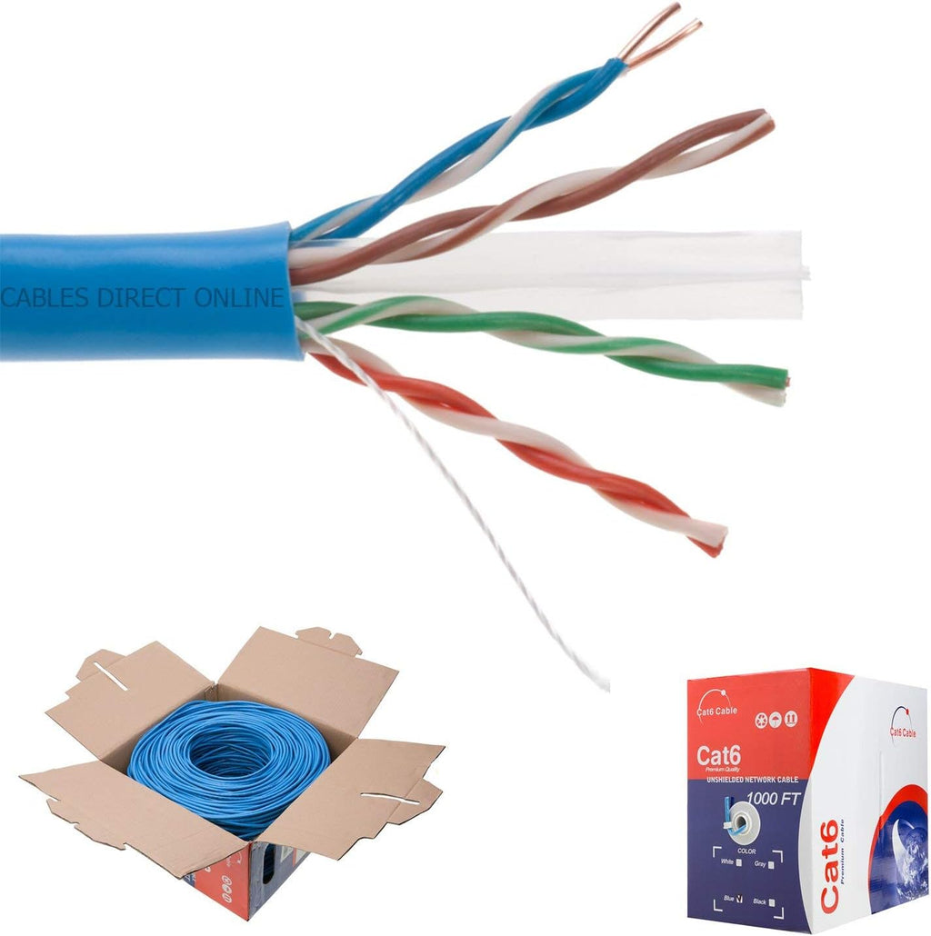 CAT6 1000ft UTP White Ethernet Solid Cable 23AWG J81253