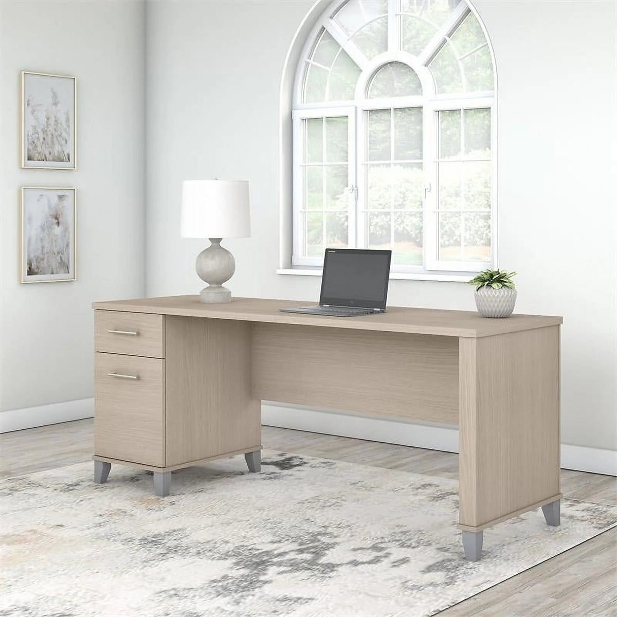 72" Engineered Wood Office Desk with Drawers V2203