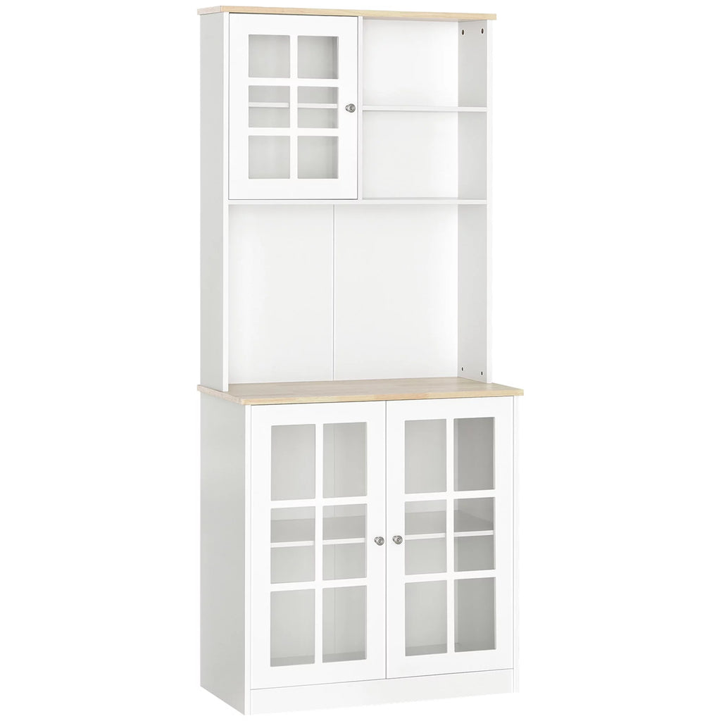 White Kitchen Buffet with Hutch N334285