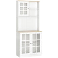 White Kitchen Buffet with Hutch N334285
