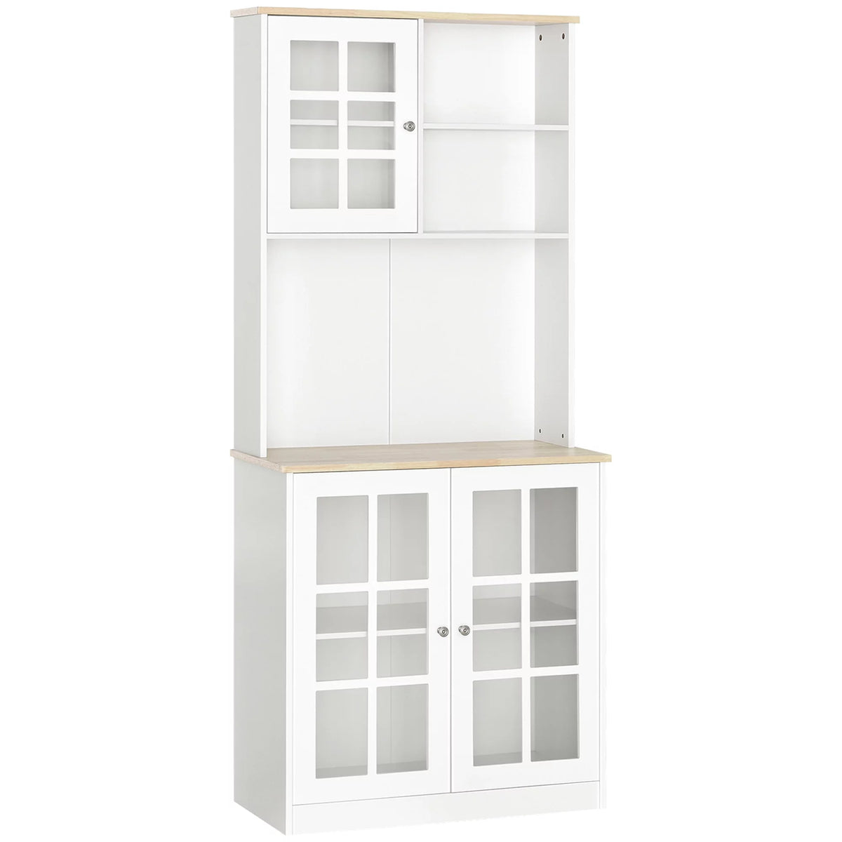 White Kitchen Buffet with Hutch N334285