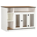 White Dog Crate Furniture with Storage Q649