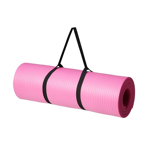 1/2 Inch Extra Thick Exercise Yoga Mat with Carrying Strap O152