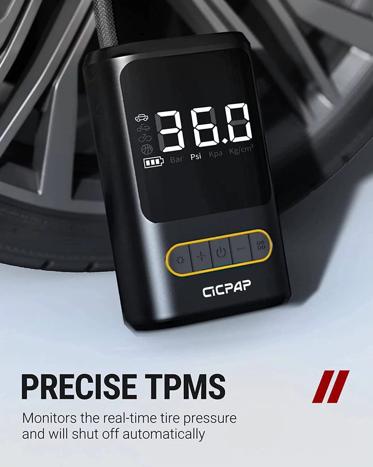 Portable Air Compressor 150PSI Cordless Tire Inflator with Digital Pressure Gauge I4344