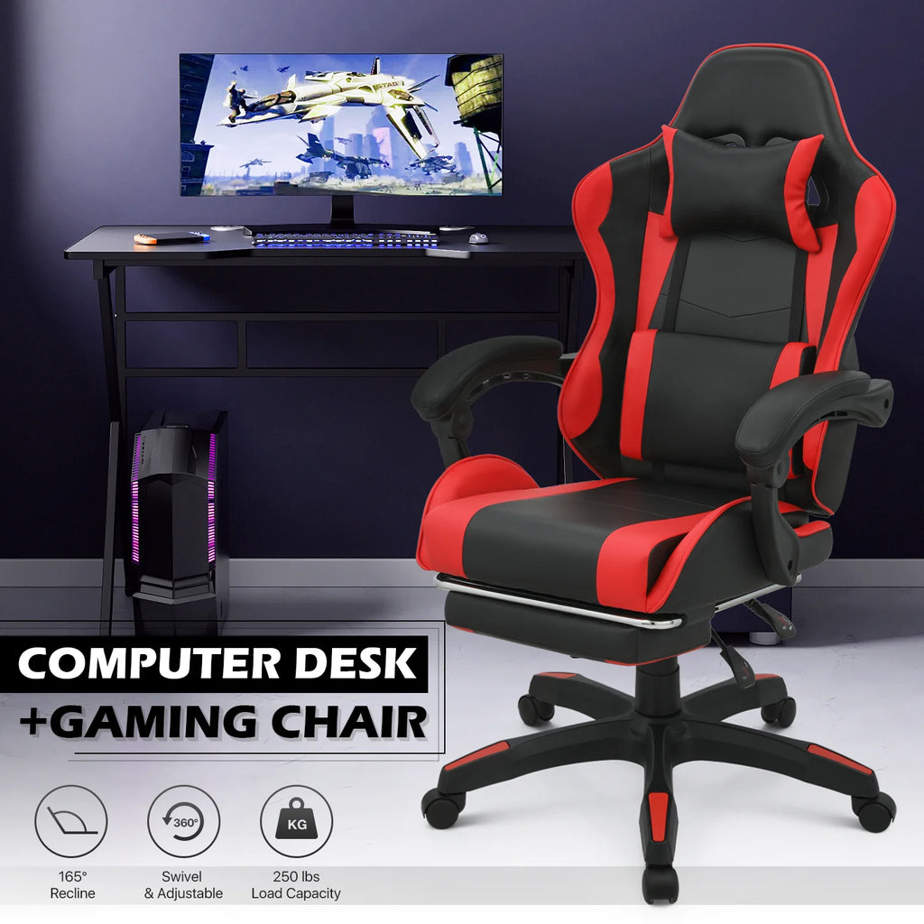 Computer Desk & Chair Set with Cable Management and Footrest V72583