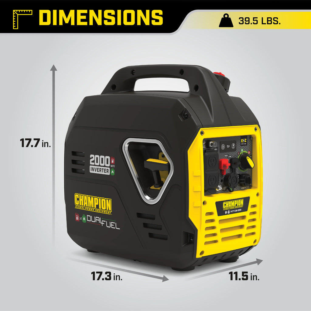 2000 Watt Dual Fuel Inverter Generator G15549