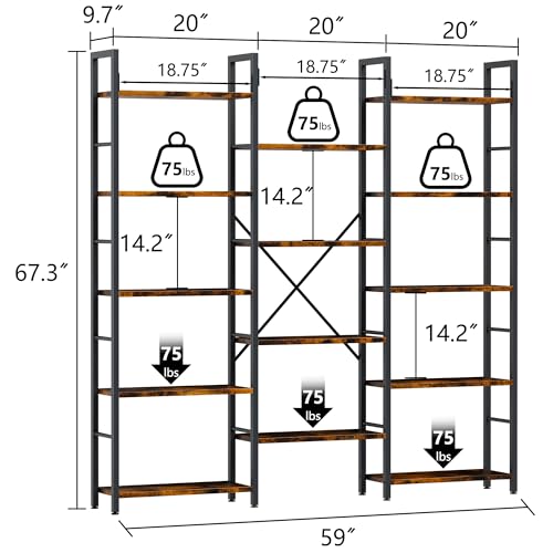 5 Tier Bookshelf with 14 Open Shelves P25336