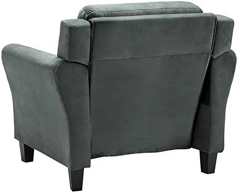 Dark Gray Microfiber Accent Armchair V774728