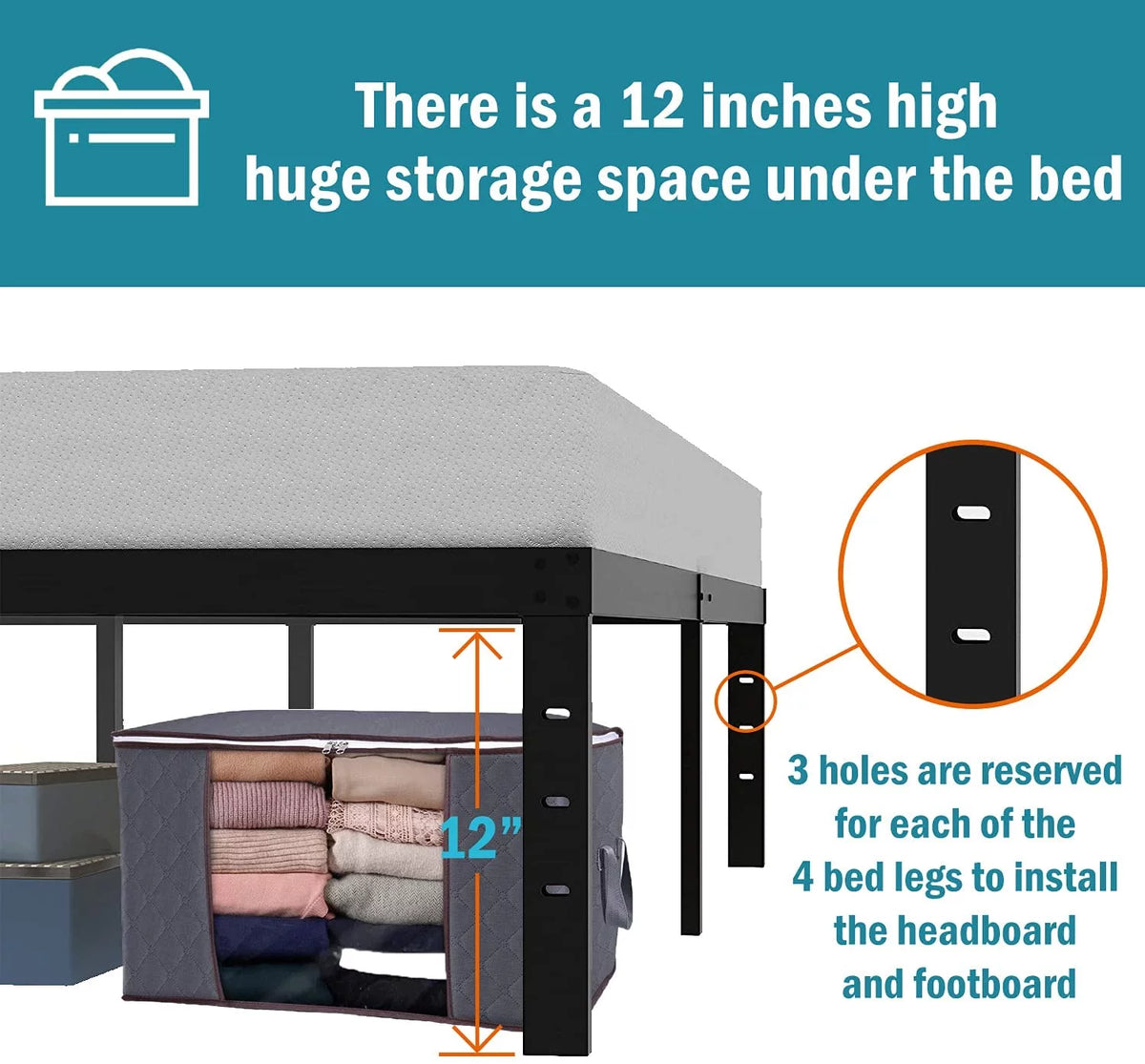 Queen Size Metal Bed Frame H8995