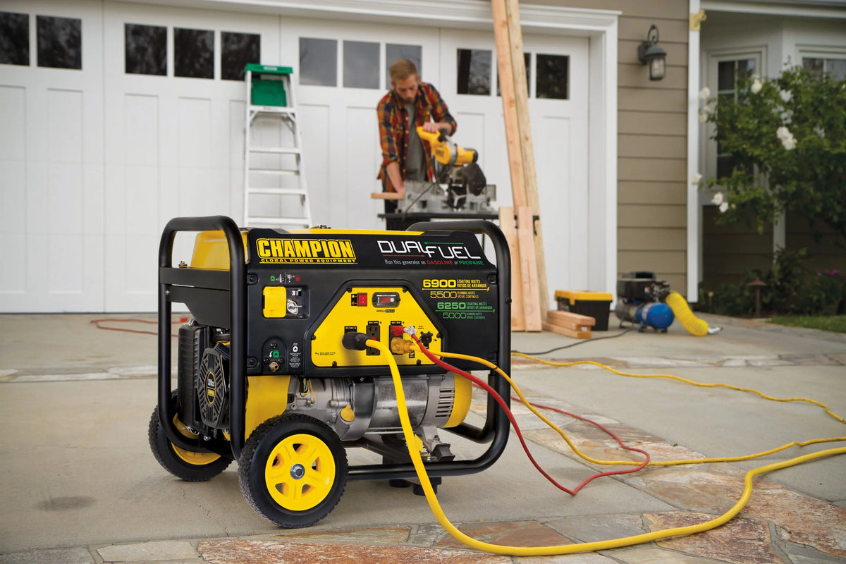 5500 Watt Dual Fuel Portable Generator with Wheel Kit N399039