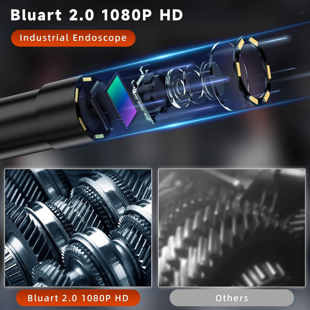 33FT 5.5mm 1080P Waterproof Sewer Inspection Camera with Lights 4.3'' IPS Screen Y408659