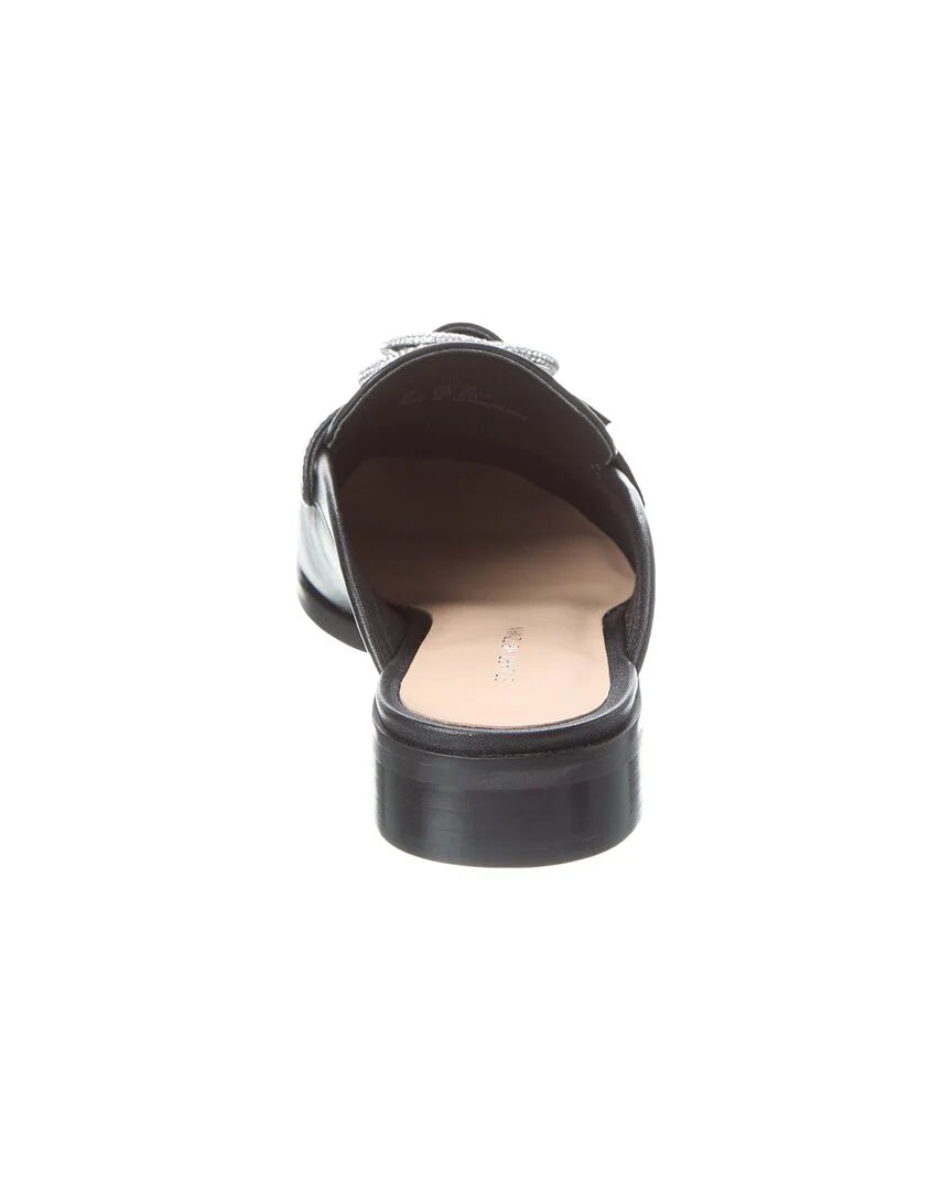 Black Leather Mule Z891251