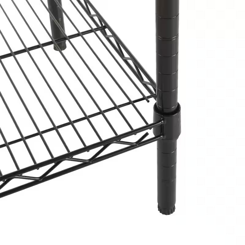 Black 5-Tier Heavy Duty Steel Wire Shelving Unit I89295