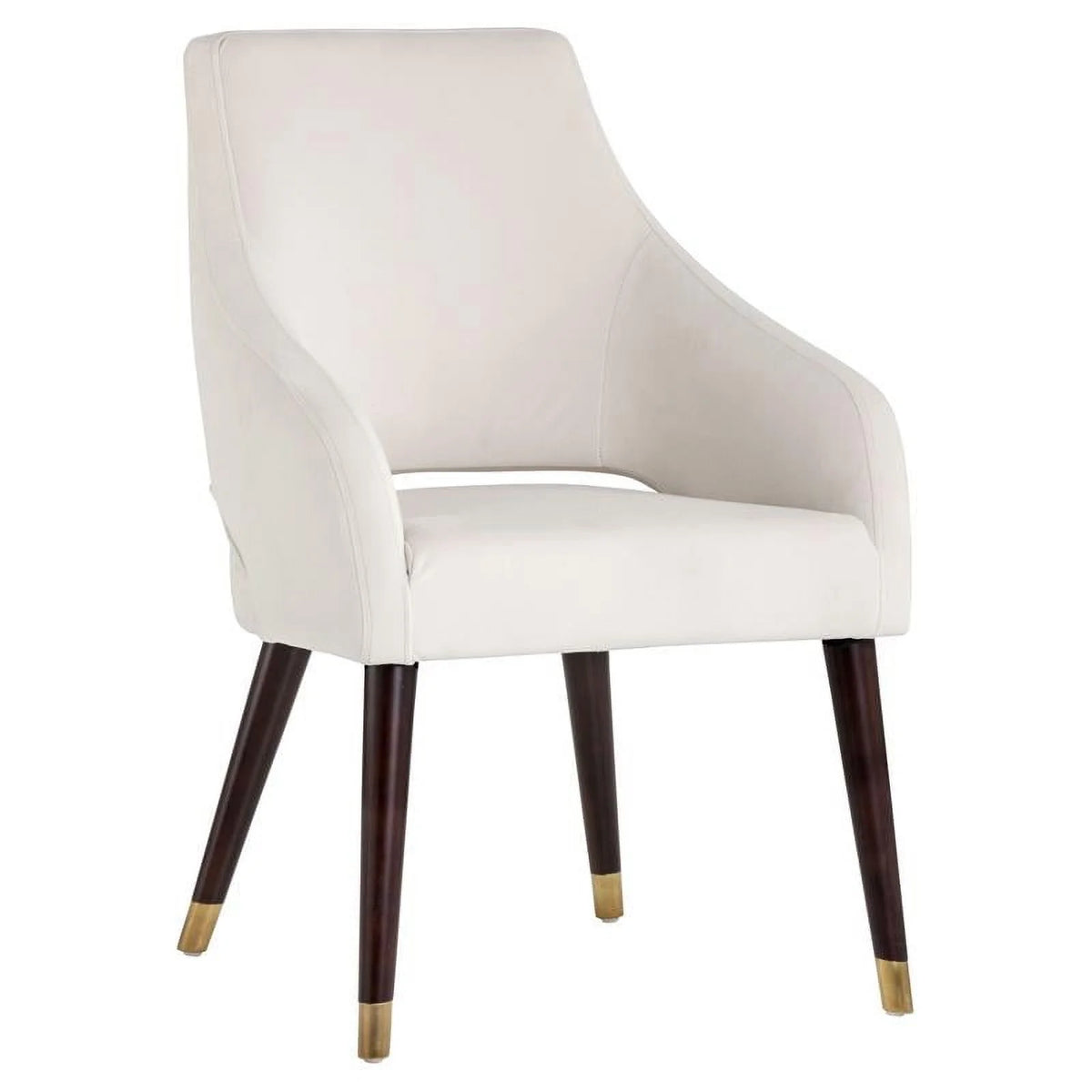 19" Fabric and Wood Dining Armchair in Calico Cream Z4546