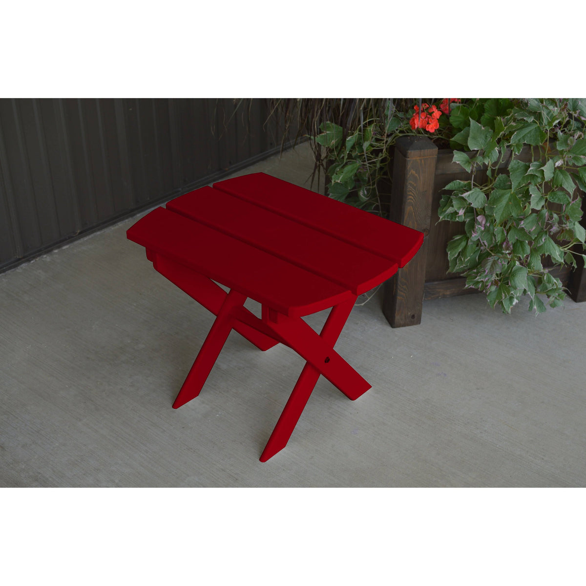 Tractor Red Folding Oval End Table S949