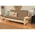 Antique White Full Size Futon Frame with Mattress V34372