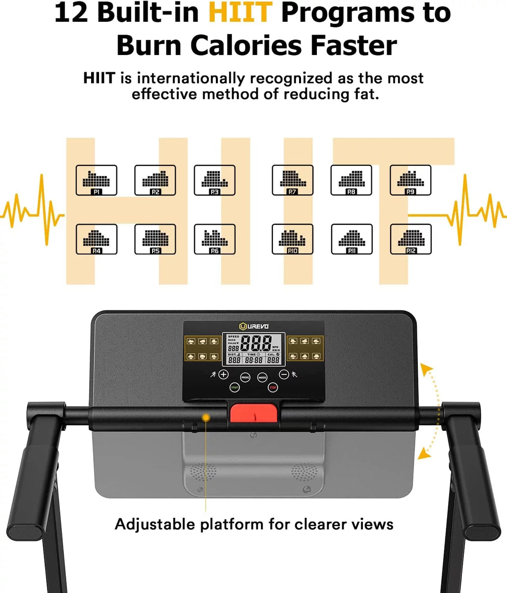 Folding Treadmill 2.25HP Portable Compact with 12 HIIT Modes W9700
