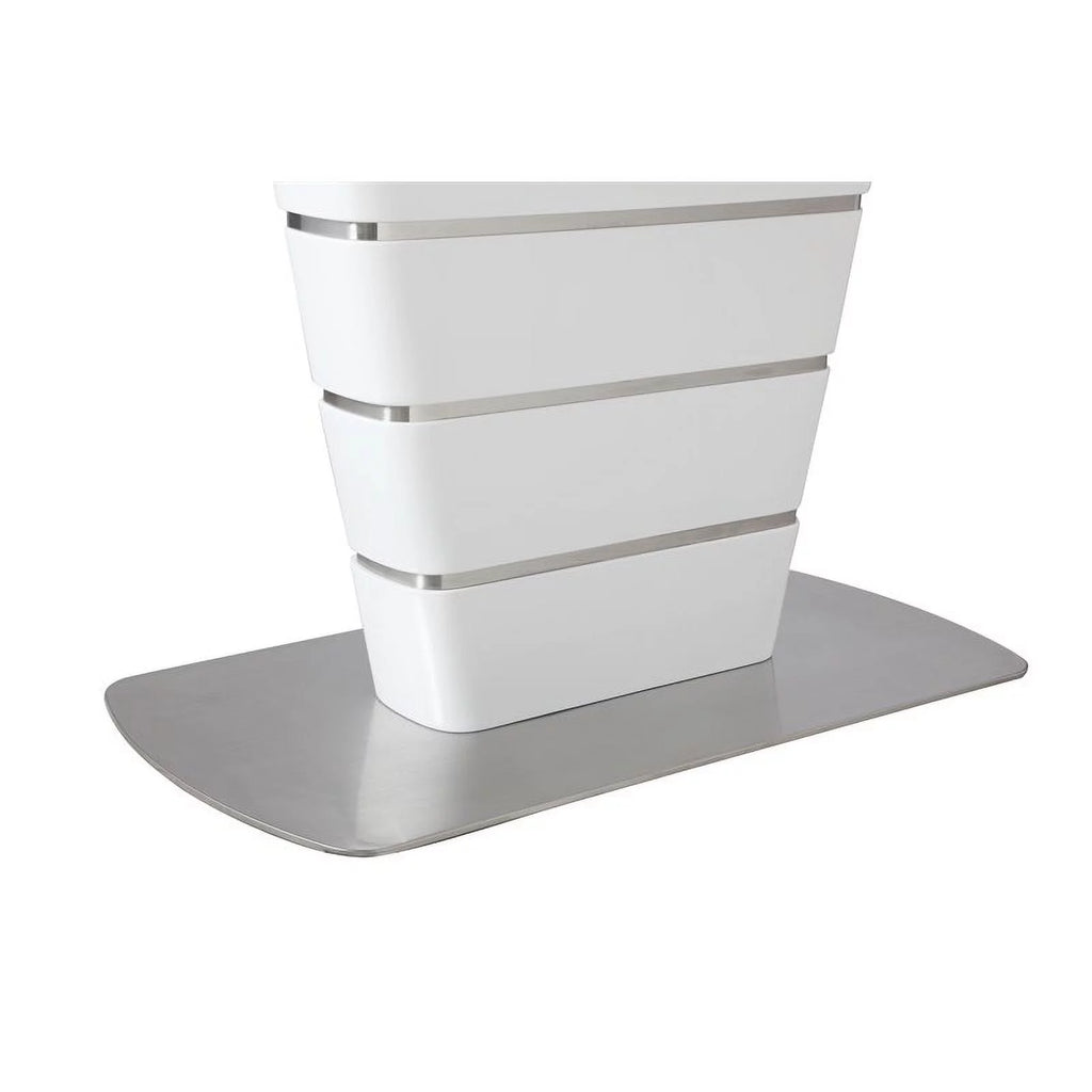 White Steel and MDF Extendable Dining Table F52454