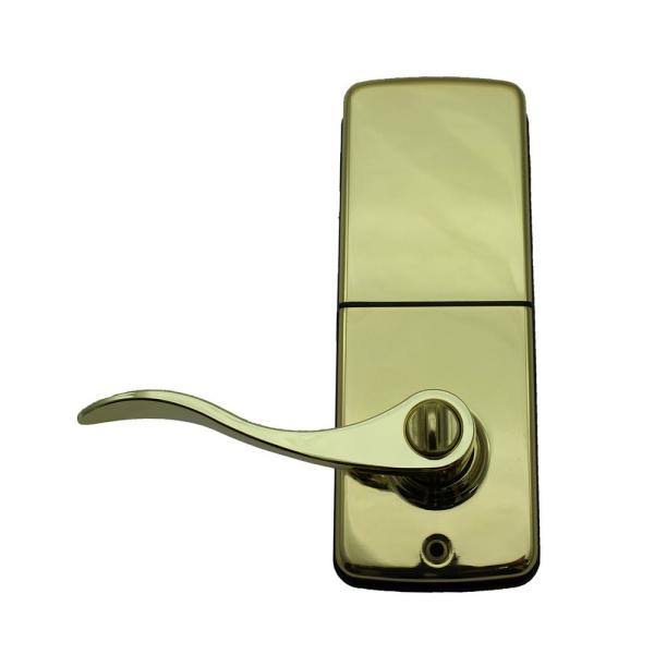 Digital Electronic Door Lever, Bright Brass B4872