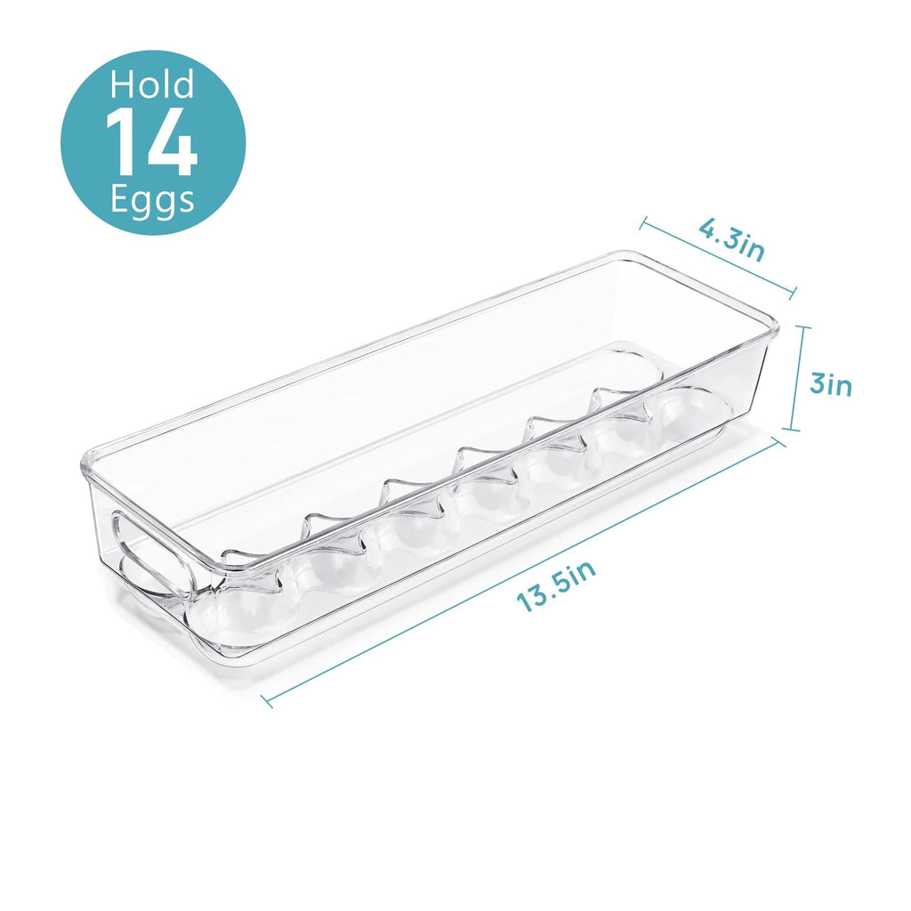 Set of 8 Clear Plastic Refrigerator Organizer Bins Q41462