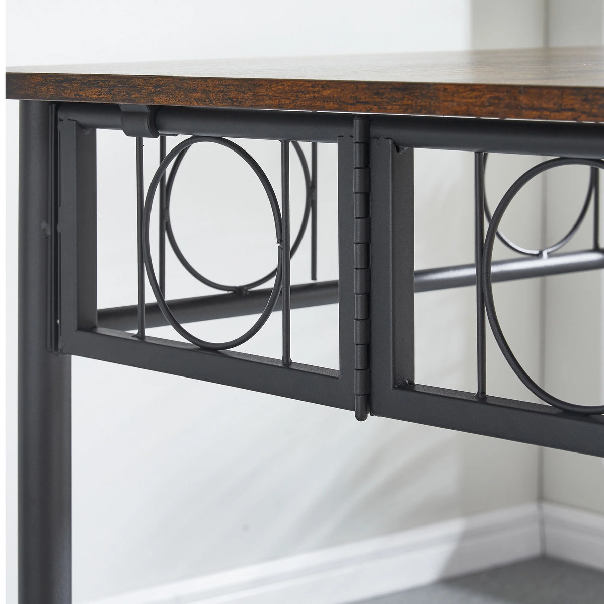 Square Iron Wood Dining Table V83647