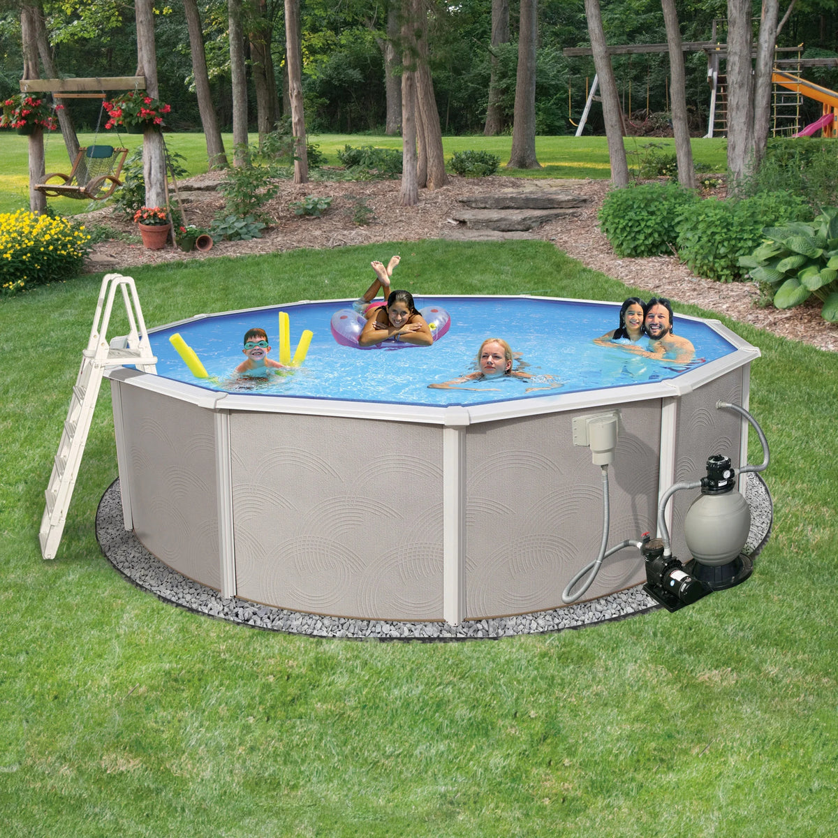 24-ft Round 52-in Deep Metal Wall Swimming Pool O8047