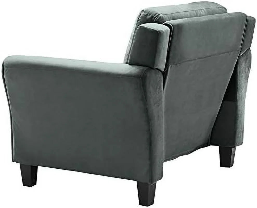 Dark Gray Microfiber Accent Armchair V774728