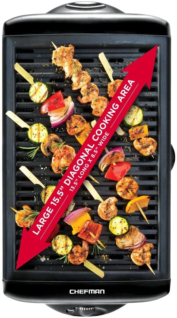 Black Electric Smokeless Indoor Grill with Non-Stick Cooking Surface A81913