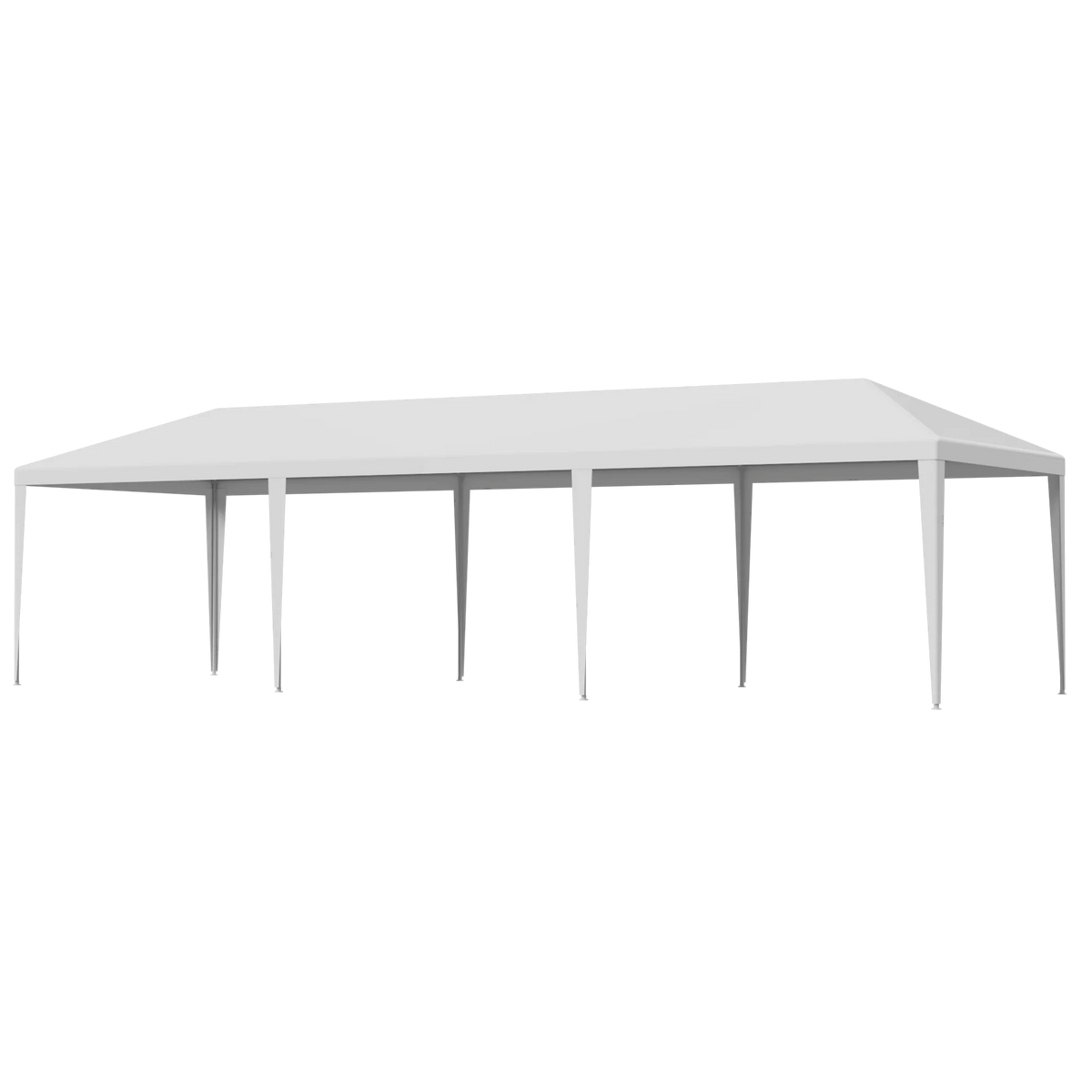 10'x30' White Outdoor Gazebo Canopy with 8 Removable Walls E603976