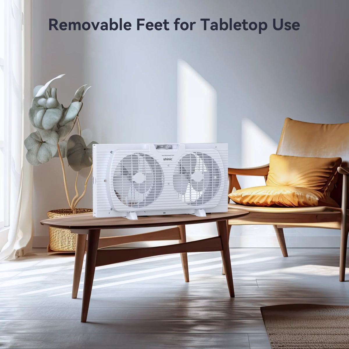 9 3-Speed Twin Window Fan with Removable Bug Screen, White E6926