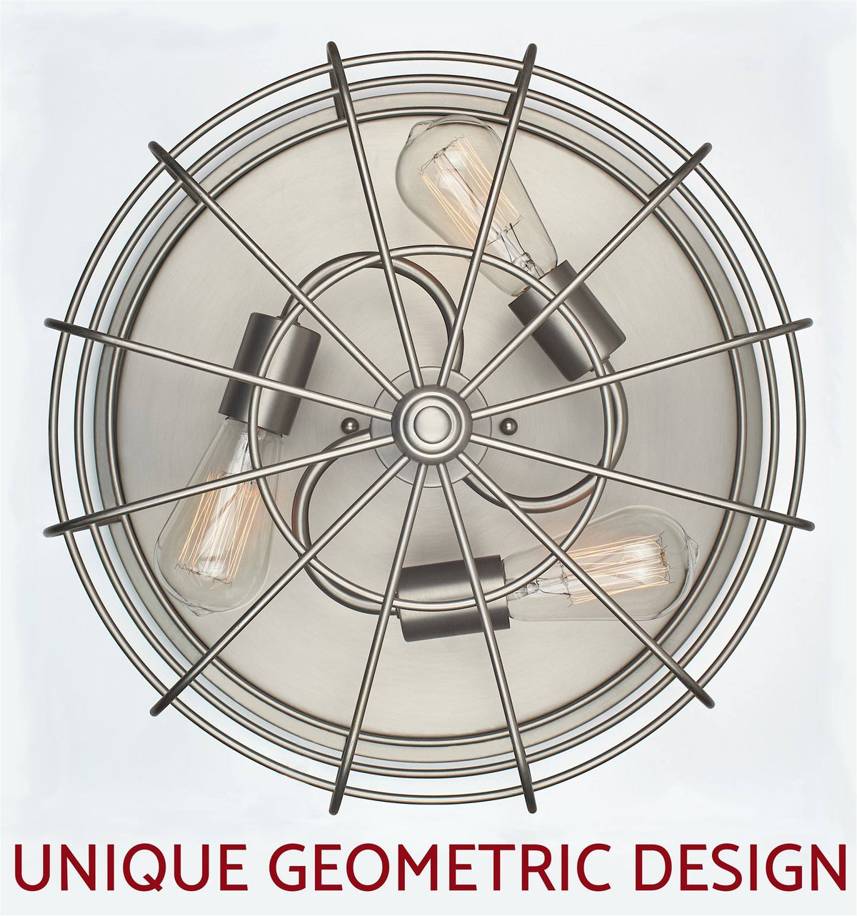 15x22 3-Light Round Cage Flush Mount Ceiling Light Z662