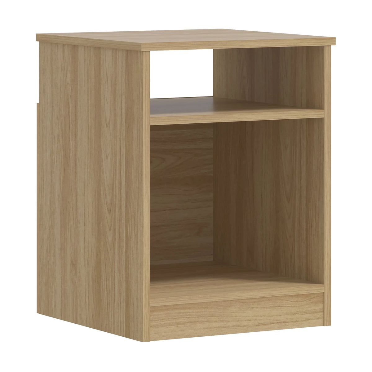 White Open Shelf Nightstand V7619